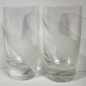 VINTAGE Lenox Windswept Clear Highball Glass Set of 2 Discontinued HBM1 80s